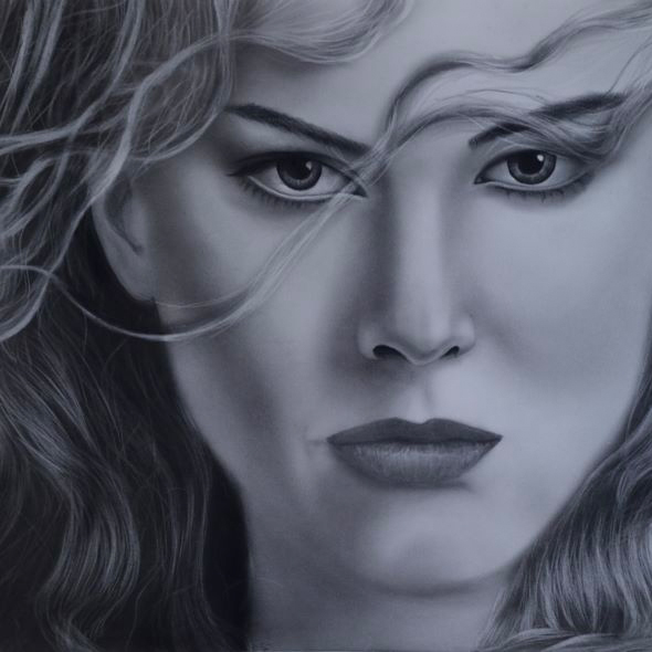 تابلو سیاه قلم هایپر رئال